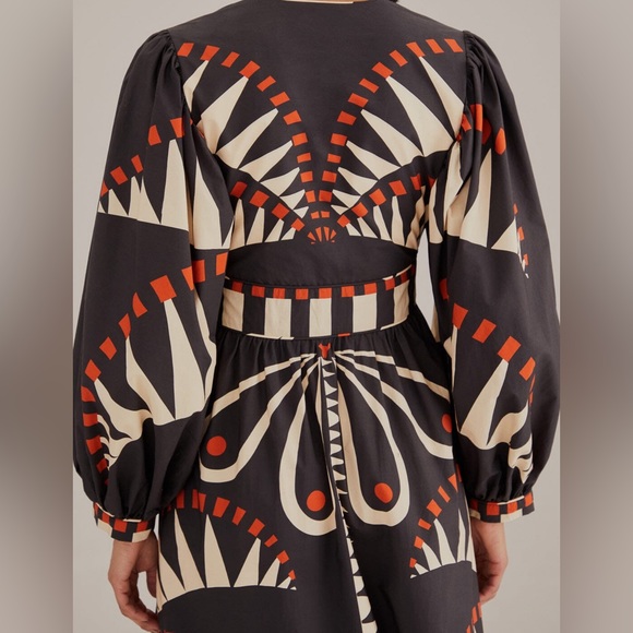 Farm Rio  Coconut Grove Puff Sleeve Maxi Dress - Black - Picture 5 of 6